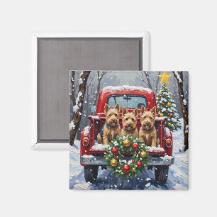 Schotse Terrier Kerstmis Rode Truck Vakantie Magneet