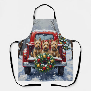 Schotse Terrier Kerstmis Rode Truck Vakantie Schort