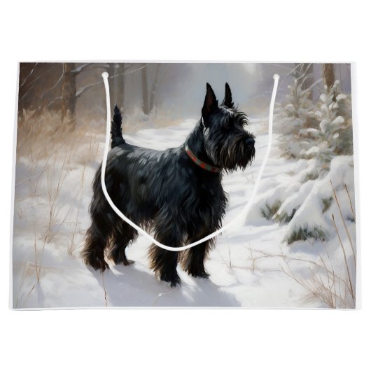 Schotse terriër liet het sneeuwen Kerstmis Groot Cadeauzakje (Voorkant)