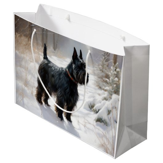 Schotse terriër liet het sneeuwen Kerstmis Groot Cadeauzakje (Achterkant Gekanteld)