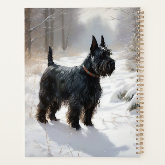 Schotse terriër liet het sneeuwen Kerstmis Planner (Achterkant)
