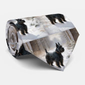 Schotse terriër liet het sneeuwen Kerstmis Stropdas (Opgerold)