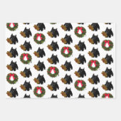 Schotse terriër met kerstkrans inpakpapier vel (Voorkant 3)