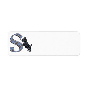 Schotse Terrier Monogram S Etiket