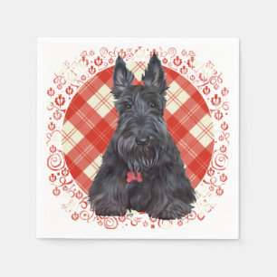 Schotse Terrier op Tartan Servet