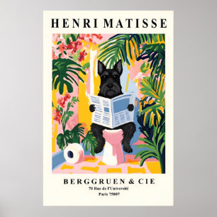 Schotse Terrier op Toilet Mattise Stijl Badkamer Poster