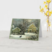 Schotse Terrier Ouderwetse Winter Kaart (Gele Bloem)