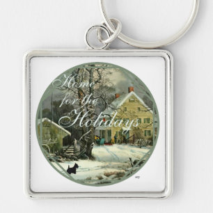 Schotse Terrier ouderwetse winter Sleutelhanger