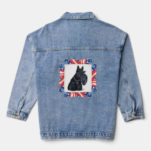Schotse Terrier Patriottische Amerikaanse Vlag Denim Jacket
