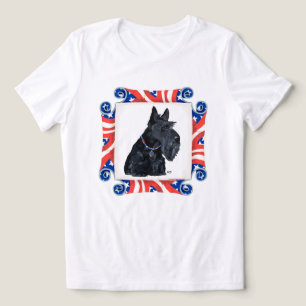 Schotse Terrier Patriottische Amerikaanse Vlag Tri-Blend Shirt