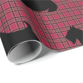Schotse Terrier Plaid Kerst Wrapping Papier (Rol Hoek)