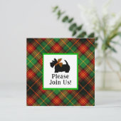 Schotse Terrier Plaid Vakantie uitnodiging (Staand voorkant)