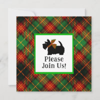 Schotse Terrier Plaid Vakantie uitnodiging