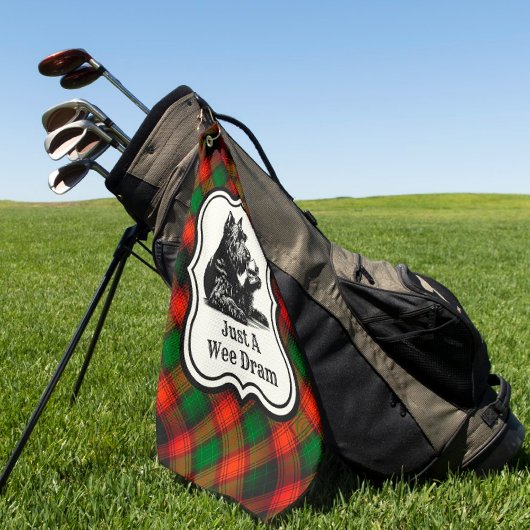 Schotse Terriër Plaid Wee Dram gepersonaliseerd Golfhanddoek