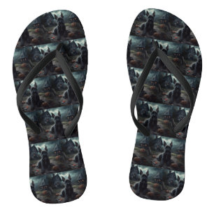 Schotse Terrier Pompoenen Halloween Griezelen Teenslippers