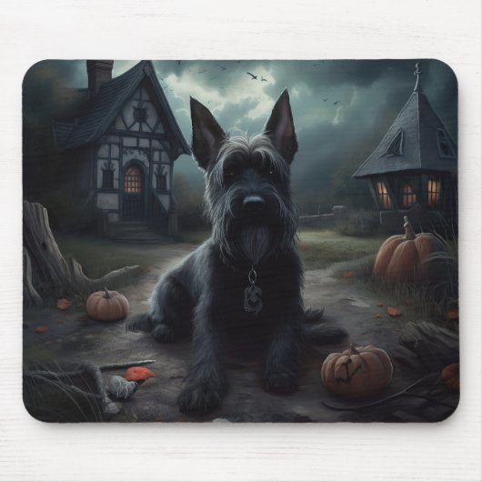Schotse Terrier pompoenen Halloween Scary Muismat (Voorkant)