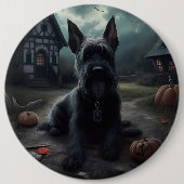 Schotse Terrier pompoenen Halloween Scary Ronde Button 6,0 Cm (Voorkant)