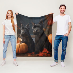 Schotse Terriër Puppy Autumn Delight Pumpkin Fleece Deken