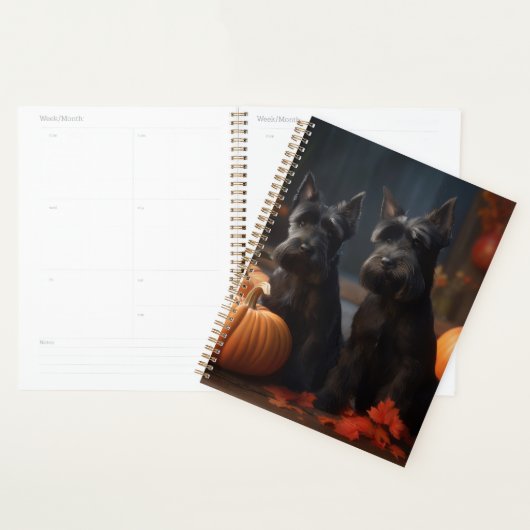 Schotse Terrier Puppy Herfst Delight Pompoen Planner (Display)