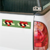 Schotse Terrier, rode boog, Scottie/piepper/hart Bumpersticker (Op Truck)