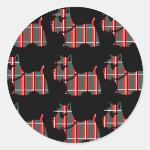 SCHOTSE TERRIËR RONDE STICKER