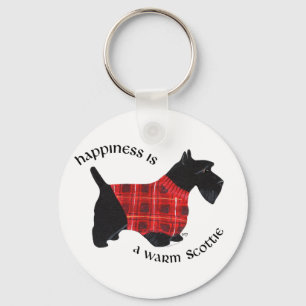 Schotse Terrier Rood & Zwart Schotse Plaid Trui Sleutelhanger