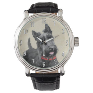 Schotse Terrier Schilderij - Mooie Originele Honde Horloge
