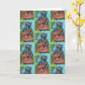 SCHOTSE TERRIER, SCHOTSE HOND Kilt Sporran Blank Kaart (Gele Bloem)