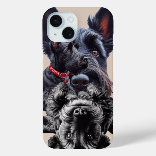 SCHOTSE TERRIËR, SCOTTIE, "DE DIEHARD", Case-Mate iPhone CASE (Achterkant)