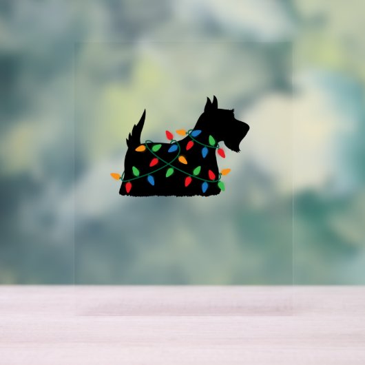 Schotse Terriër Scottie Hond Kerstverlichting Gift Acryl Bord (Neutraal)
