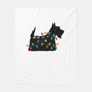 Schotse Terriër Scottie Hond Kerstverlichting Gift Fleece Deken