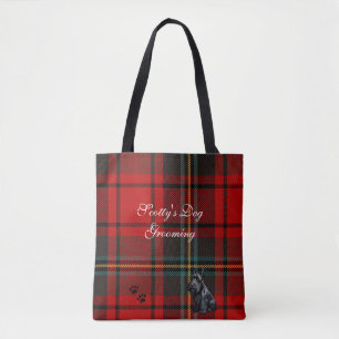 Schotse Terriër (Scotty) Tartan. bewerkbaar Draagtas