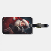 Schotse Terriër Sinterklaas Feestelijke Kerstmis Bagagelabel (Achterkant horizontaal)