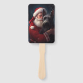 Schotse Terriër Sinterklaas Feestelijke Kerstmis Handwaaier (Voorkant)