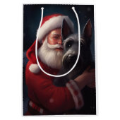 Schotse Terriër Sinterklaas Feestelijke Kerstmis Medium Cadeauzakje (Voorkant)