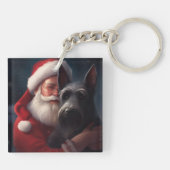 Schotse Terriër Sinterklaas Feestelijke Kerstmis Sleutelhanger (Achterkant)
