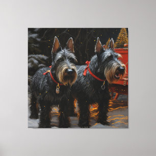 Schotse Terrier Sneeuw Slede Kerst Decoratie