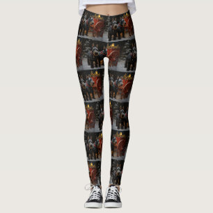 Schotse Terrier Sneeuw Slede Kerst Decoratie Leggings