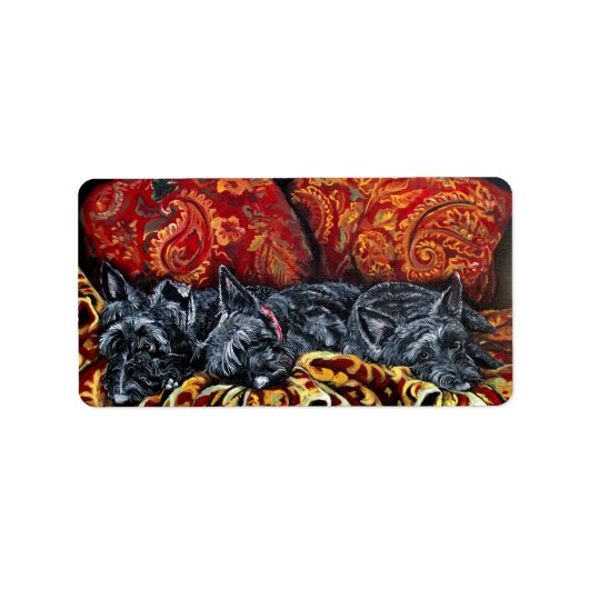 Schotse Terriër Sofa Etiket (Voorkant)