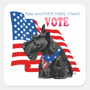 Schotse Terrier STEMMEN Vierkante Sticker