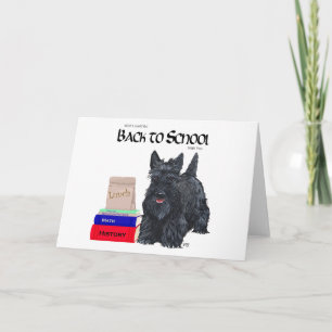 Schotse Terrier Terug naar school wenskaart Kaart