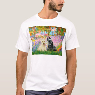 Schotse Terrier (twee BW) - Tuin T-shirt