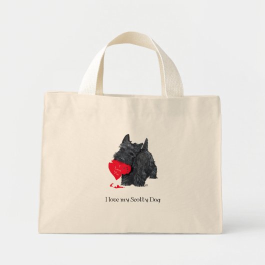 Schotse Terrier Valentijn Mini Tote Bag (Voorkant)