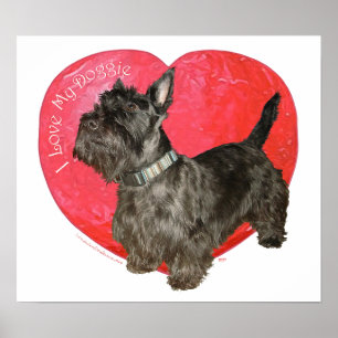 Schotse Terrier Valentijn Poster