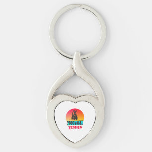 Schotse Terrier Vintage Ontwerp Sleutelhanger