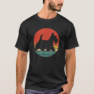 Schotse Terrier Vintage Silhouet Retro Scottie  T-shirt