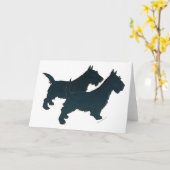 Schotse Terrier Wenskaart Kaart (Gele Bloem)