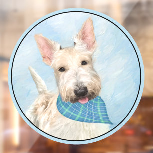 Schotse Terriër Wheaten Hondenschilderij Originele Raamsticker