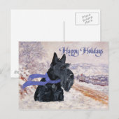 Schotse Terrier Wintervakantie Feestdagenkaart (Voorkant / Achterkant)