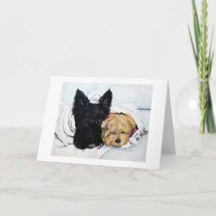 Schotse Terriër & Yorkie Beste Vrienden Kaart
